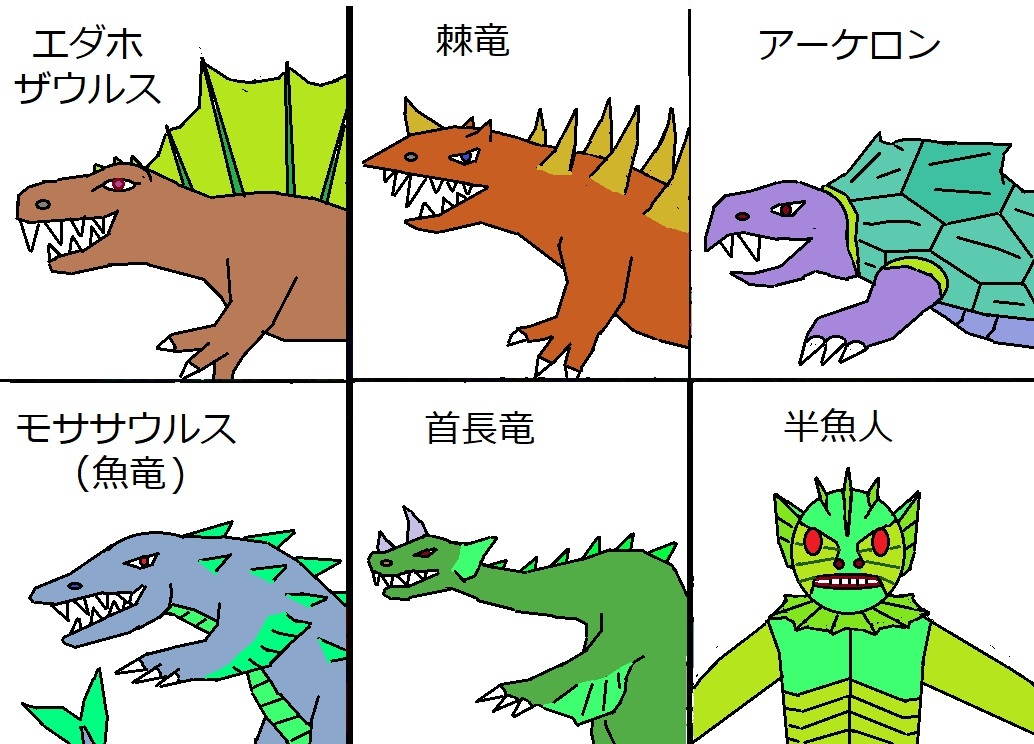 怪獣王子」の侵略者＆恐竜 : オリジナルの怪獣怪人