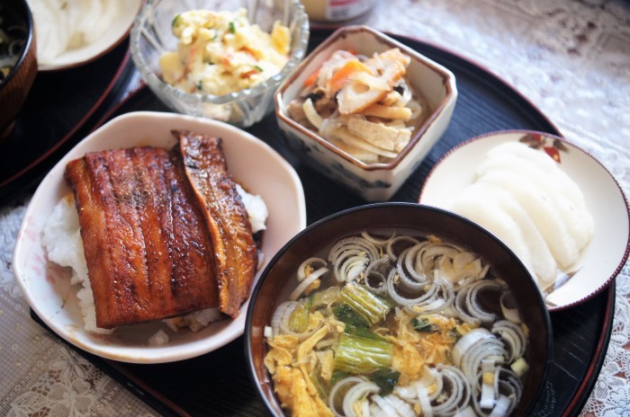 ■ランチセットレシピ【穴子丼／ポテトサラダ／切干大根の煮付け／その他】_b0033423_21003700.jpg