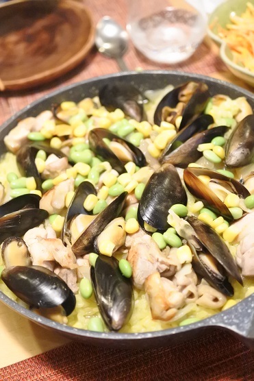 ムール貝のパエリア 息子の誕生日 マキパン Homebake パンとお菓子と時々ワイン