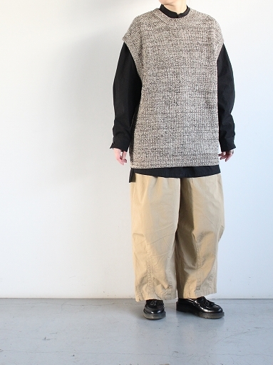unfil　organic hemp ribbed-knit vest / black mix (MENS & LADIES)_b0139281_17541374.jpg