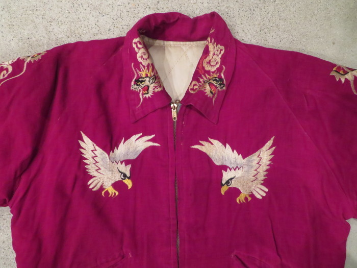 50's JAPAN SOUVENIR JACKET スカジャン ワインカラー 別珍 50's JAPAN SOUVENIR JACKET スカジャン ワインカラー 別珍