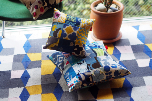 「patchwork cushion cover」で春らしいお部屋に_e0243765_13300864.jpg