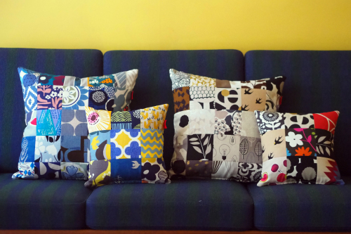 「patchwork cushion cover」で春らしいお部屋に_e0243765_13304990.jpg