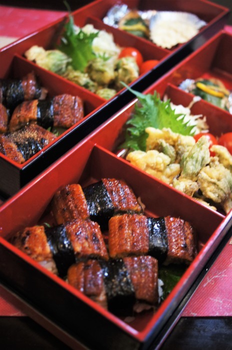 ランチセットレシピ 鰻の握り寿司 鯵の紫蘇バター醤油焼き 蕗の薹天他 料理と趣味の部屋