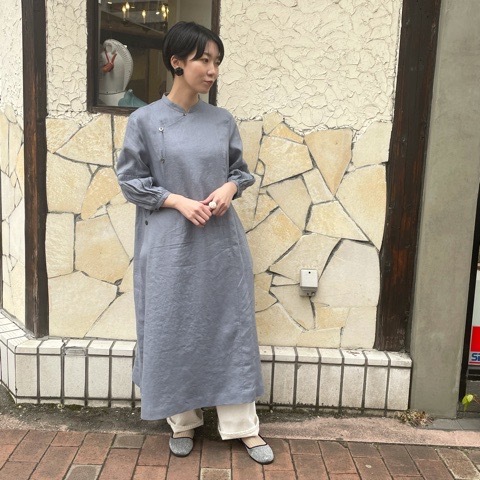 fig Ｌondon morning LINEN chinois dress figlondon morning LINEN chinois dress（fig Londonの新品