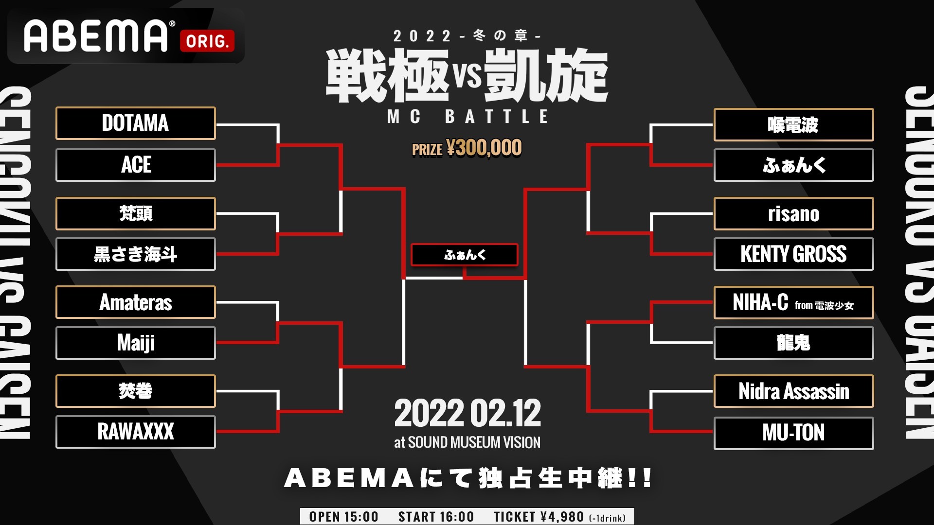 戦極vs凱旋 MCBATTLE 2021 冬の陣 優勝は. : 戦極MCBATTLE