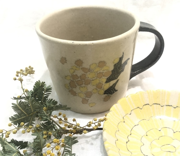 【中古品】田中ちあきさん　花柄　マグカップ＆お皿 田中ちあき | STORES