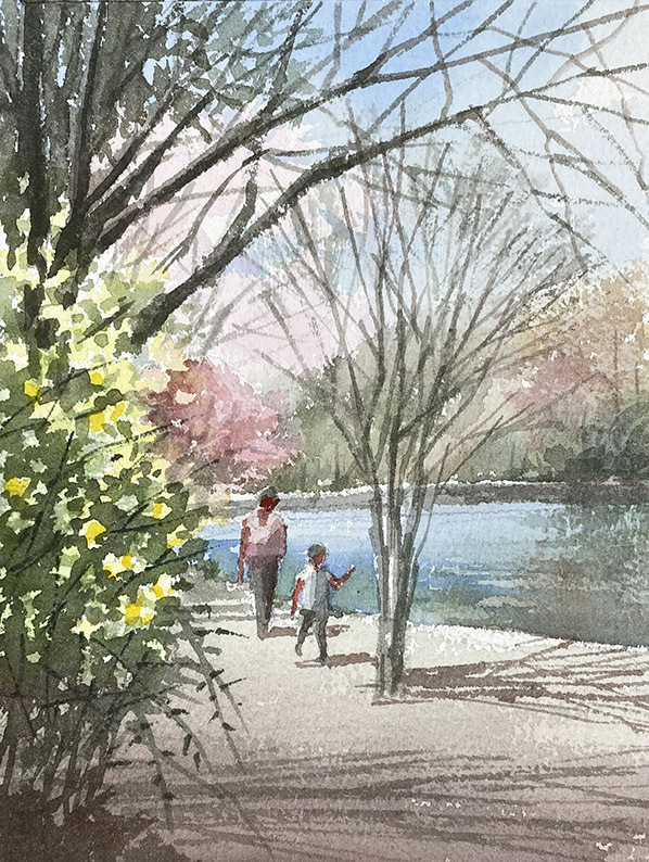 三ツ池公園 : 赤坂孝史の水彩画 AKASAKA TAKASHI watercolor