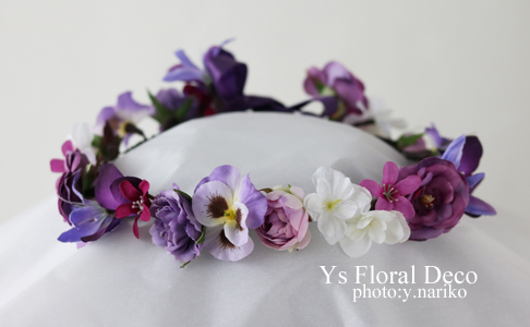 紫のドレスに合わせる花冠と花かご_b0113510_13035128.jpg