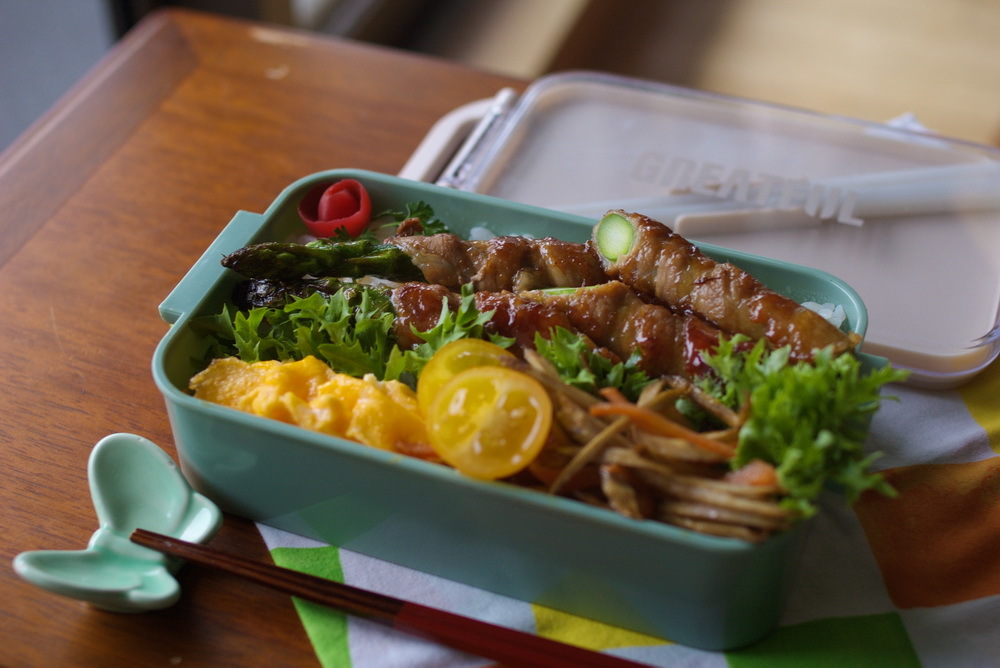 今日のお弁当 アスパラガスの肉巻き Sweet