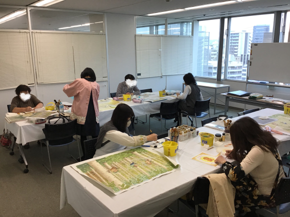 【黒川つきえの絵本のようなアクリルペイント】生徒さんの作品です♪_c0357605_10522204.jpeg