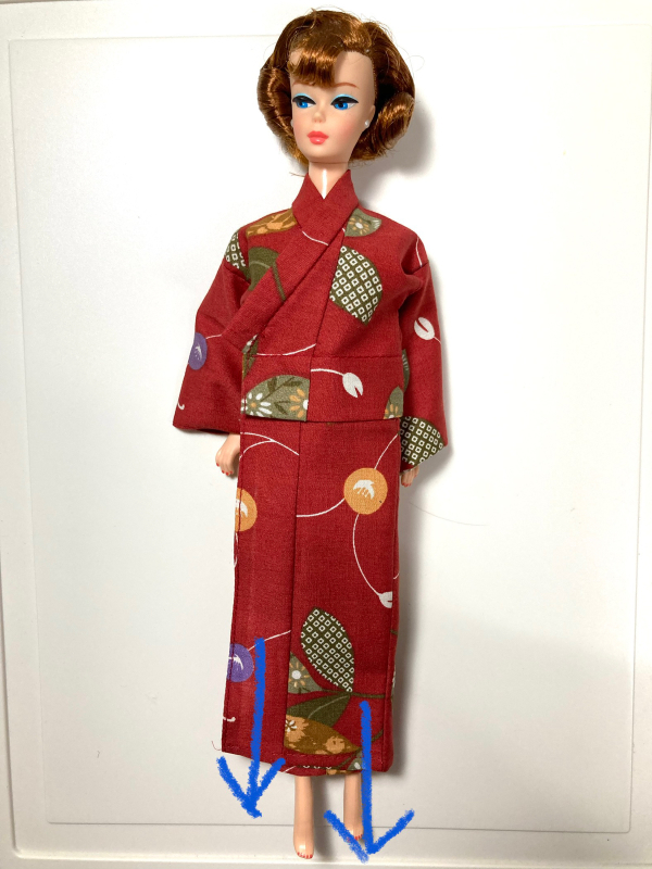 バービー Barbie 浴衣 作り帯 2点セット 158〜168㎝ How to put on YUKATA for Barbie ~2022年バージョンの浴衣の