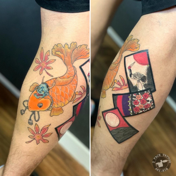 金魚 花札 2face Tattoo Studio Japan 千葉県木更津市 刺青処 聖針
