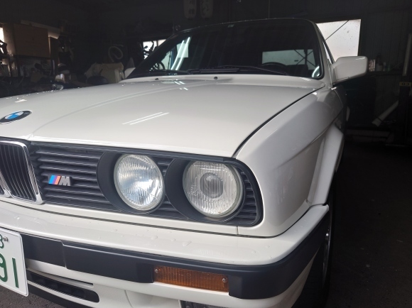 BMW 325 E30 カーフィルム　ボディコーティング　ヘッドライト磨き　大阪　貝塚_a0197623_19062474.jpg