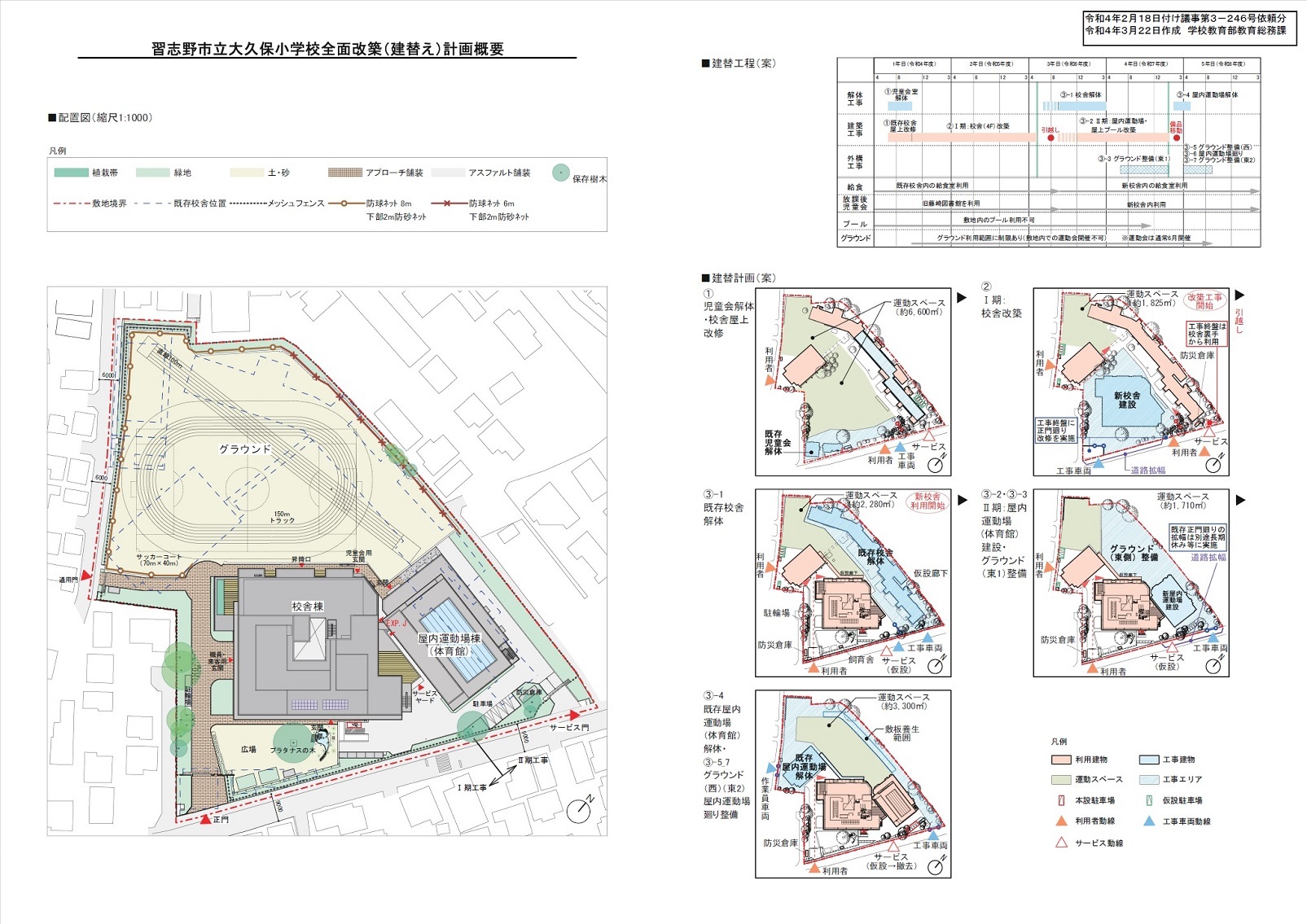 大久保小学校全面改築（建替え）計画の概要 : 谷岡隆（たにおか