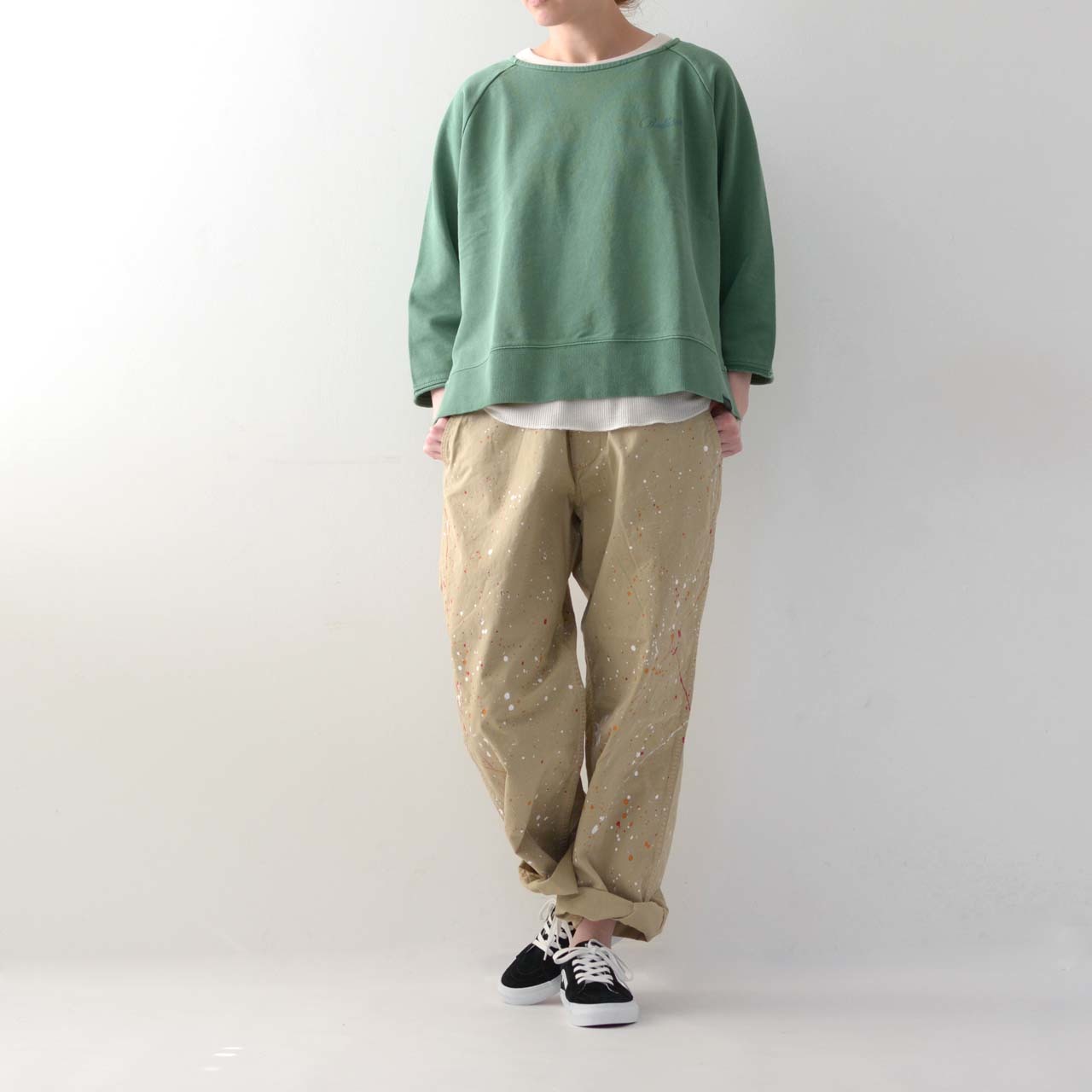 saro 購入　MASTER&Co. ペイントチノパンツ/ホワイト・S saro 購入 MASTER&Co. ペイントチノパンツ/ホワイト・S saro