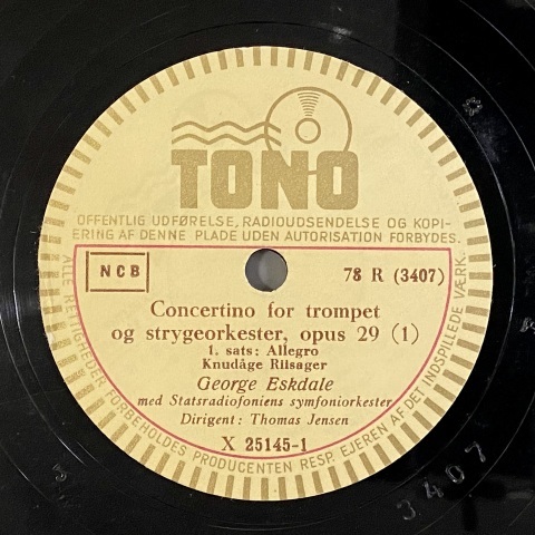 ジョージ・エスクデール(tp:1897-1960)のリーサゲル:トランペットと弦楽のためのコンチェルティーノ_a0047010_11494653.jpg