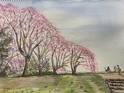 日下常由、【古代多賀城政庁の桜】、希少画集画より、状態良好、新品