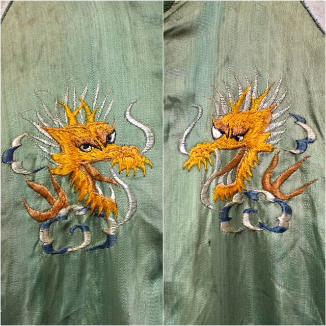 しま　50s souvenir jacket オリジナル虎　鷹　別珍 50s Japan Souvenir Jacket 50年代 スカジャン 別珍 ベロア 赤