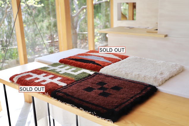 ノッティング織り　椅子敷きNo.103 ノッティング 椅子敷き 103 一点物】手織りの椅子敷き【ノッティング織