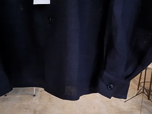 22ss COMOLI ピッコロ製 リネンCPOシャツ Navy 46