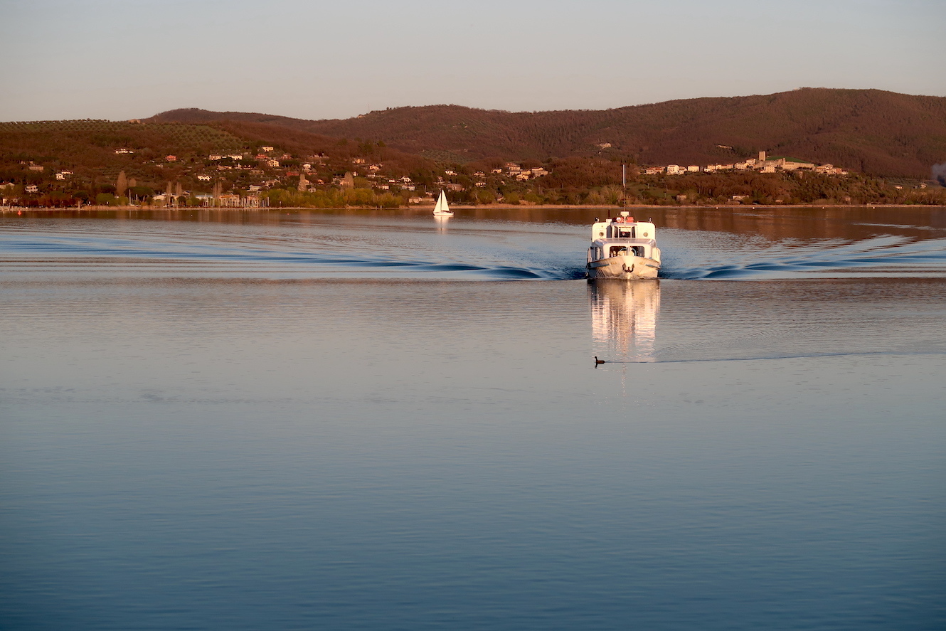 水鳥と風景眺め船を待つポルヴェーセ島、トラジメーノ湖_f0234936_23541308.jpg