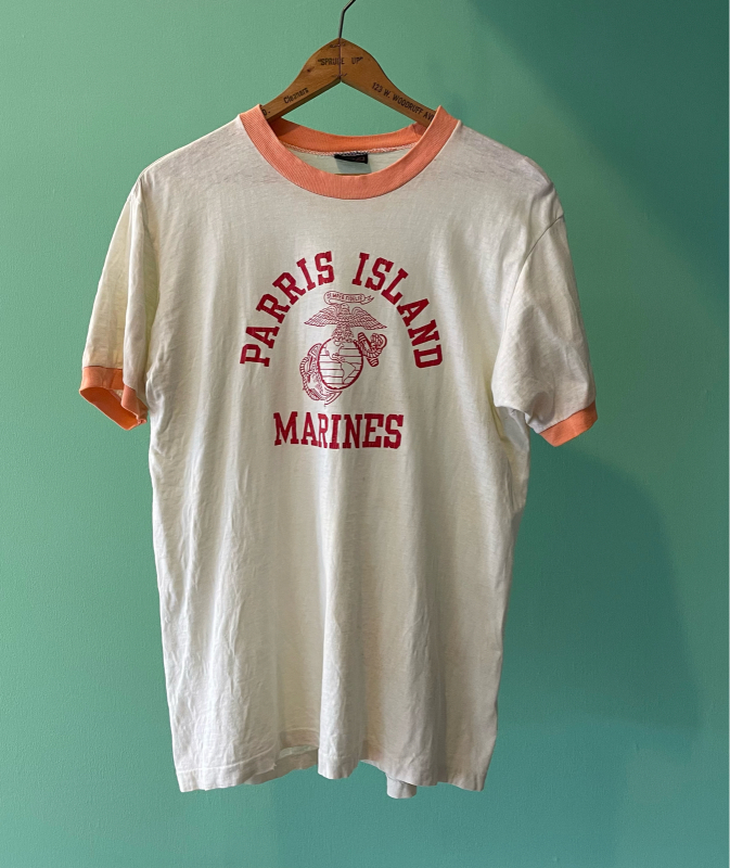 BAYSIDE USMC ミリタリーTシャツ リンガーTシャツ USA製 メンズXXL /eaa313714