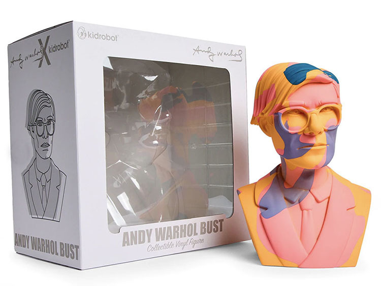 Andy Warhol 12\" Bust Vinyl Art Sculpture - Orange Camouflage_e0118156_16192577.jpg