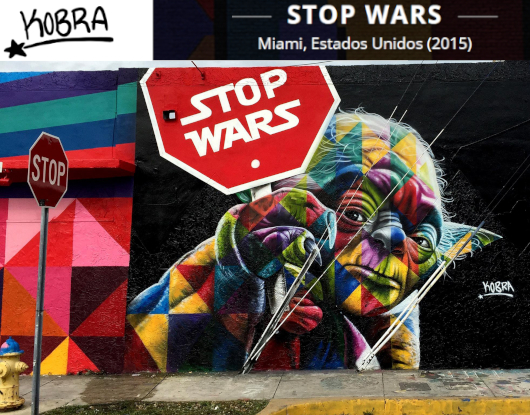 いかにもニューヨークらしい街角壁画アート、\"C3PO Stop Wars\" Mural (2018) by Eduardo Kobra_b0007805_00345865.jpg