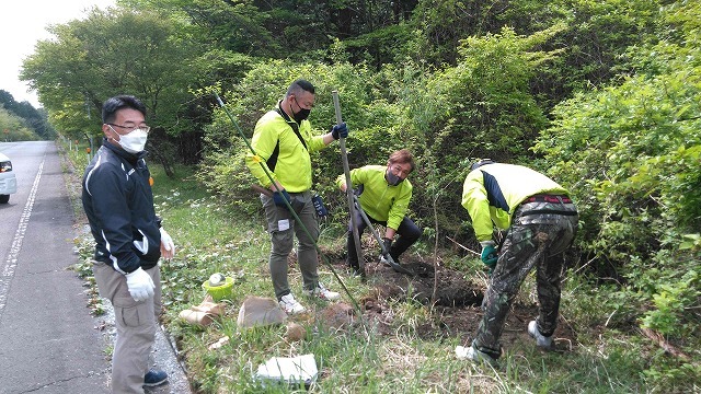 富士マウントライオンズクラブで富士山夢ロード(基幹林道富士山麓線)の捕植作業_f0141310_08201093.jpg