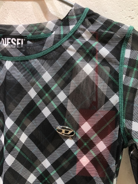 「DIESEL ディーゼル」新作シースルーチェック柄ロングスリーブ入荷です。_c0204280_19413530.jpg