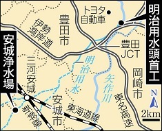 明治用水頭首工 堰の下部に穴、水が抜ける-1_f0197754_00203641.jpg