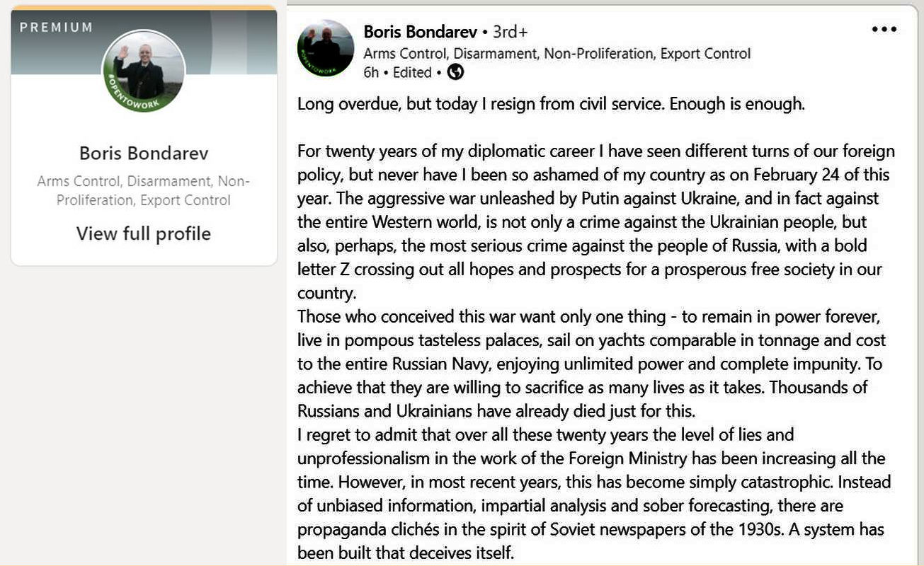 20年のキャリアを持つロシアのベテラン外交官が書いた、命がけの抗議文全文（日本語訳付き）_b0007805_22232643.jpg