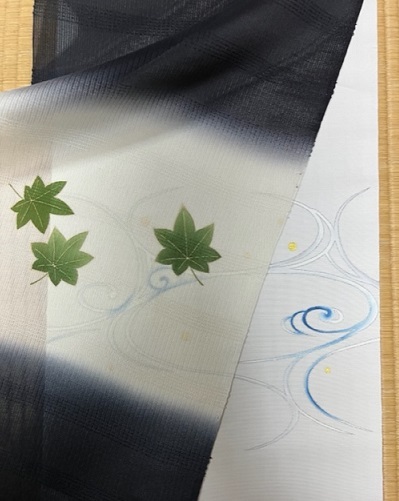 昨日入荷・染の一富司・流水に青紅葉・無双名古屋帯。 : きもの