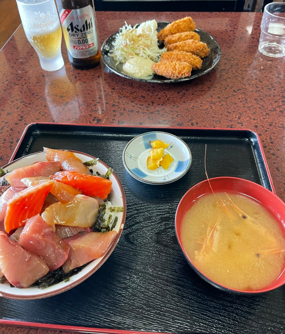 魚料理 海 ランチ 海中丼・カキフライ_e0115904_22573966.jpg