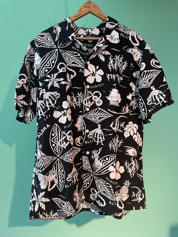 ６月５日（日）入荷！　POLO Ralph Lauren/ラルフローレン　 rayon Hawaiian shirts! BLACK!_c0144020_10101709.jpg