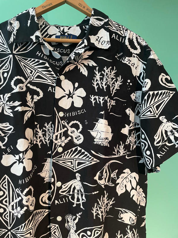 ６月５日（日）入荷！　POLO Ralph Lauren/ラルフローレン　 rayon Hawaiian shirts! BLACK!_c0144020_10101935.jpg