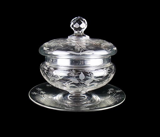 フランスアンティーククリスタルプレート