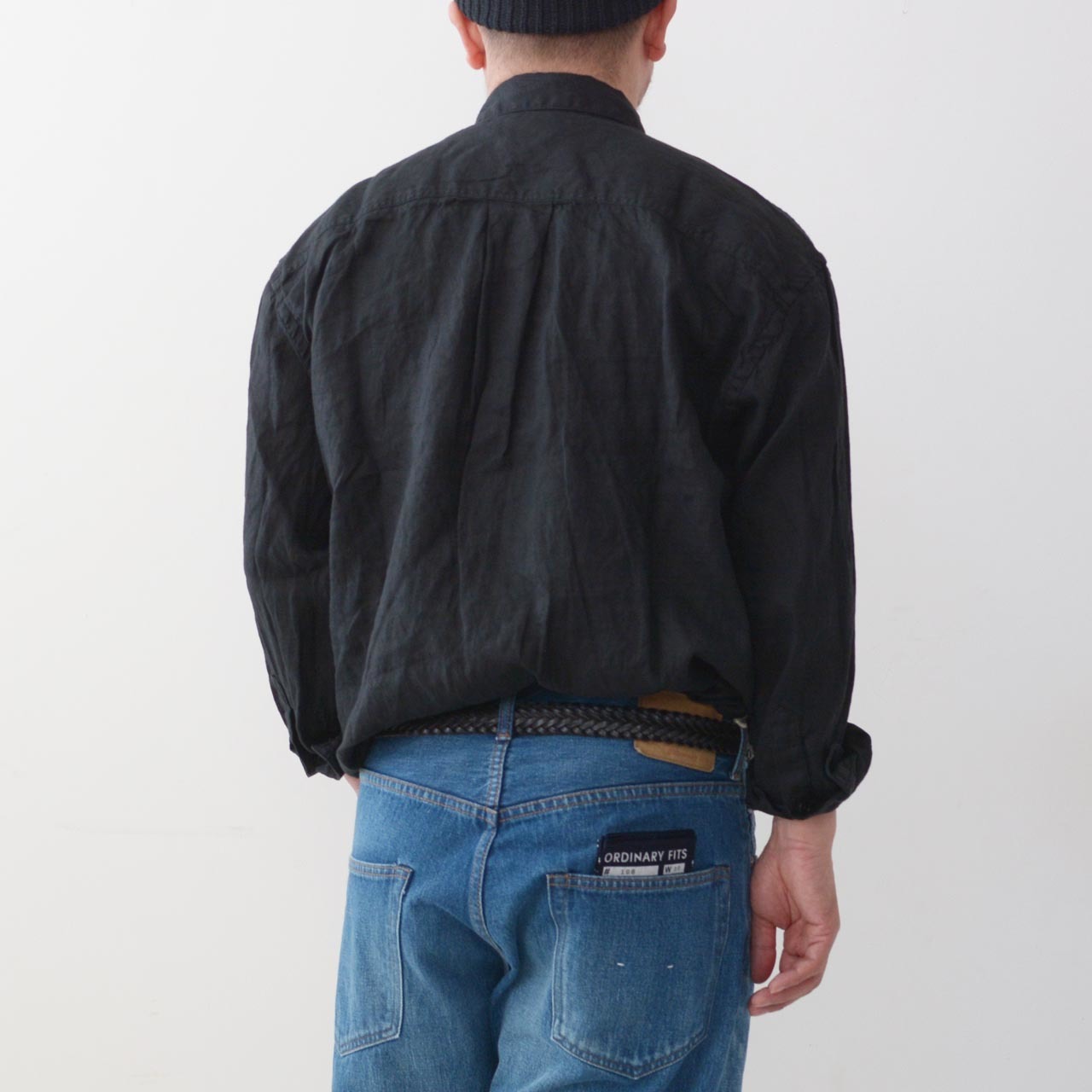 orslow [オアスロウ] LOOSE FIT LINEN SHIRT BLACK [01-8066-61]_f0051306_06234363.jpg