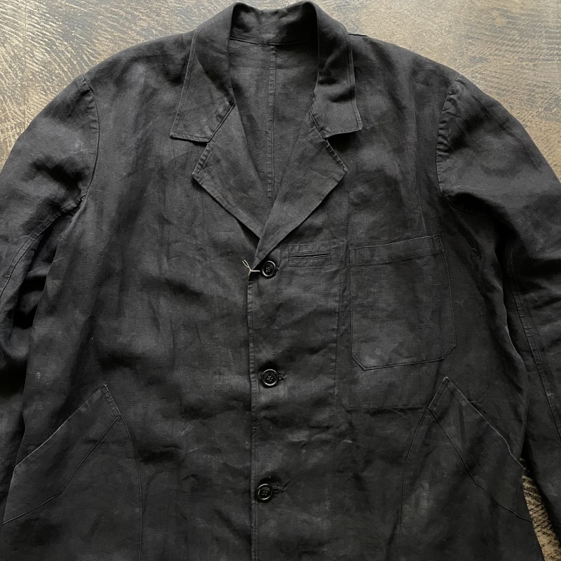 1940\'s Black Linen Maquignon Coat Big Size_f0370108_13585667.jpeg