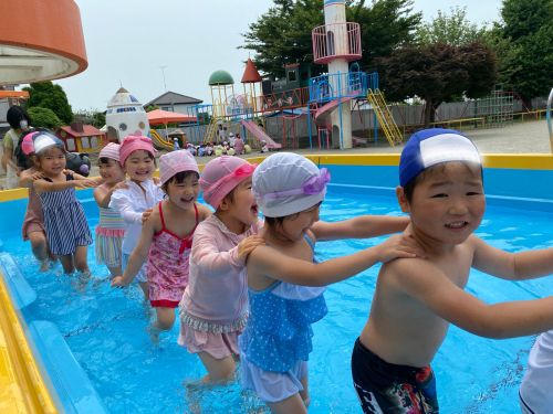 6月日 月 プールあそび ともべ幼稚園 ひろばの出来事 笠間市 旧友部町