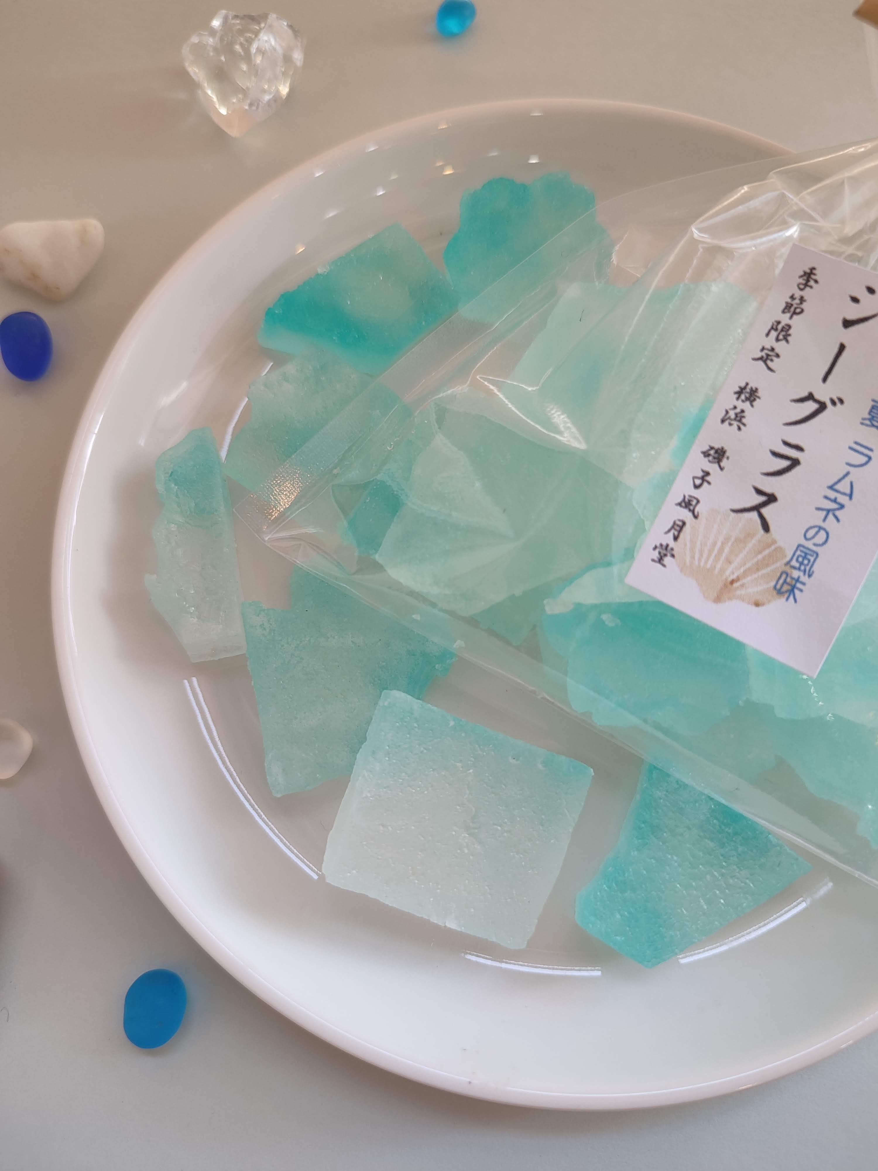 海のガラス シーグラス ラムネ味 夏の琥珀糖 横浜 和菓子 磯子風月堂 seaglass_e0092594_22305811.jpg