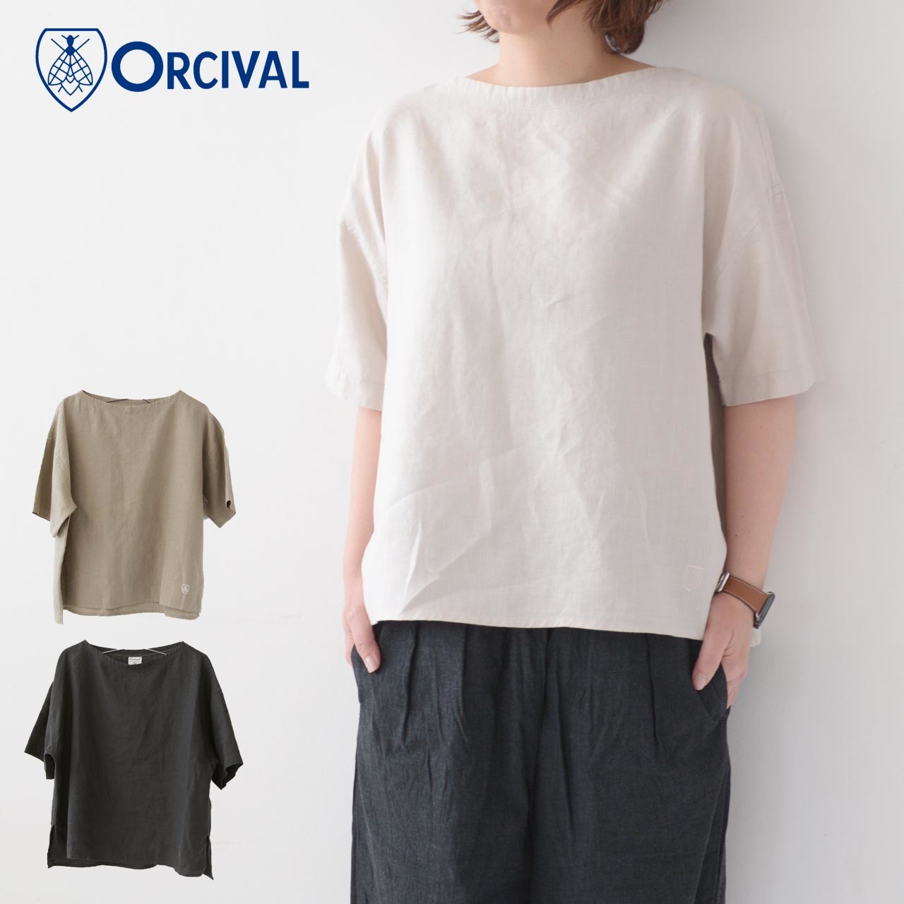 ORCIVAL[オーチバル・オーシバル] LINEN CLOTH S/S TEE [RC-3708 YLM]_f0051306_05361887.jpg