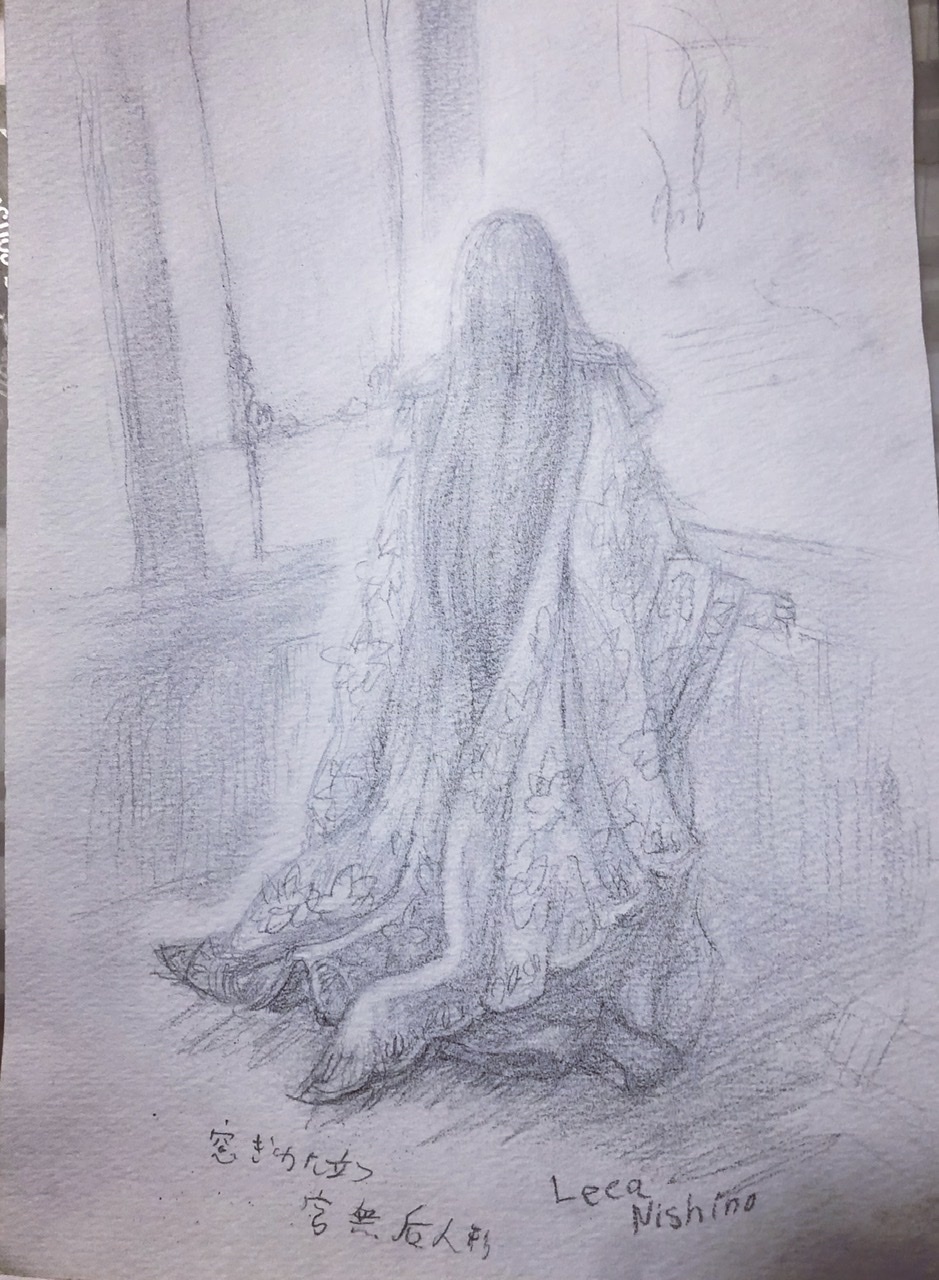 再掲　鉛筆画「窓際の宮無后人形」_e0016517_23153259.jpeg