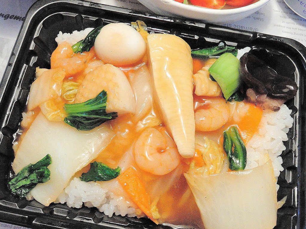 オーケーストアのお弁当(海鮮中華丼)@自宅_b0418600_16081492.jpg