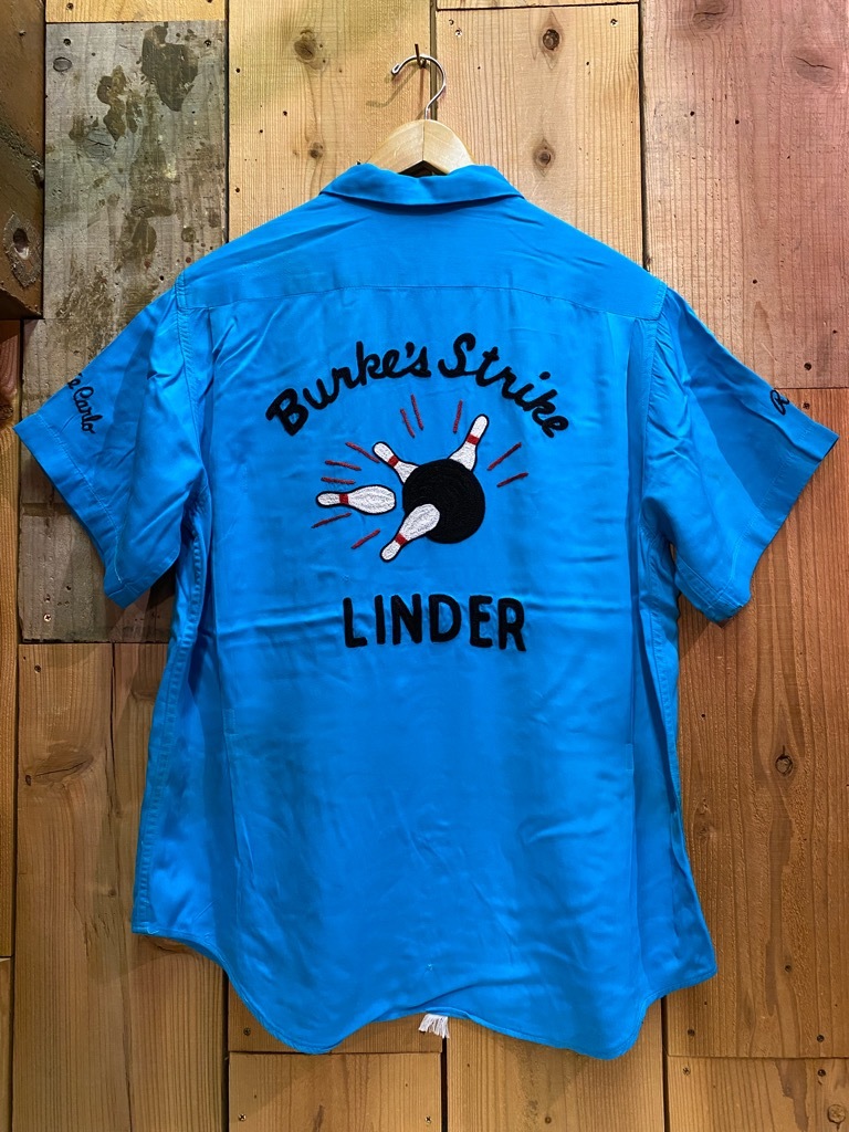 ボーリングシャツ 50s usa製 古着 50s USA製 Service Bowling Shirt 豪華 フリーメイソン シュ