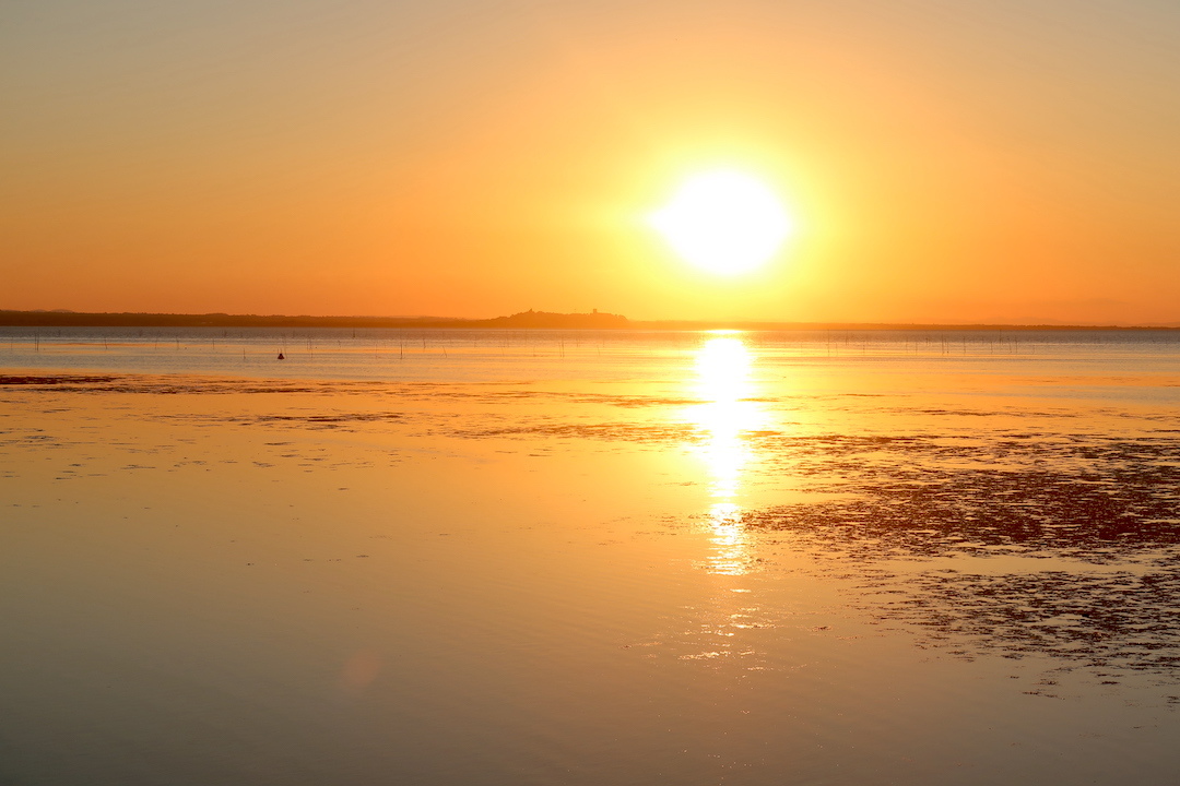 空とみどり映すトラジメーノ湖あかあかと染め夕日ゆく_f0234936_22063270.jpg