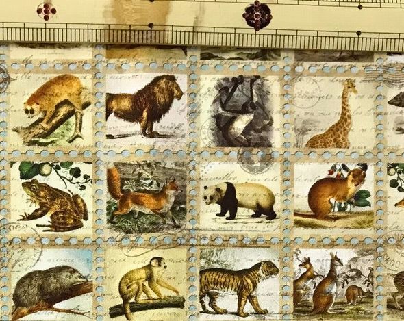 布「切手風の枠の中に書かれた動物」_d0156706_14420728.jpg