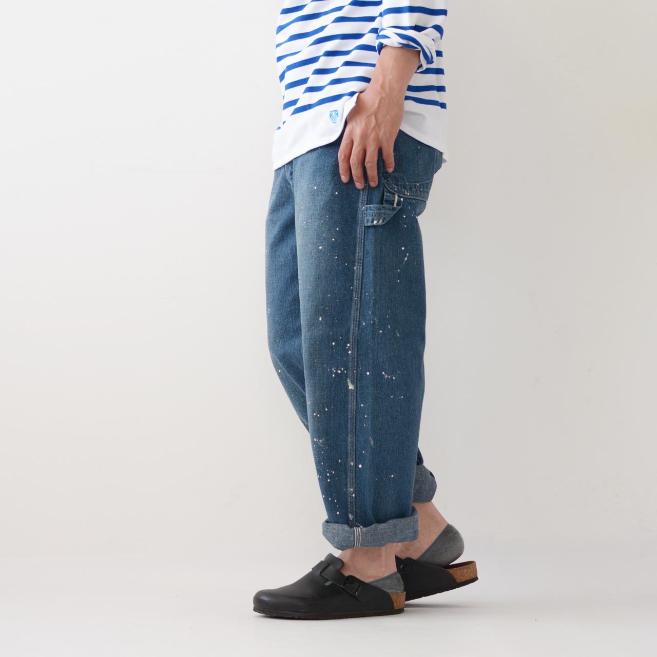 orslow 生成り ペインターパンツ ペンキ加工