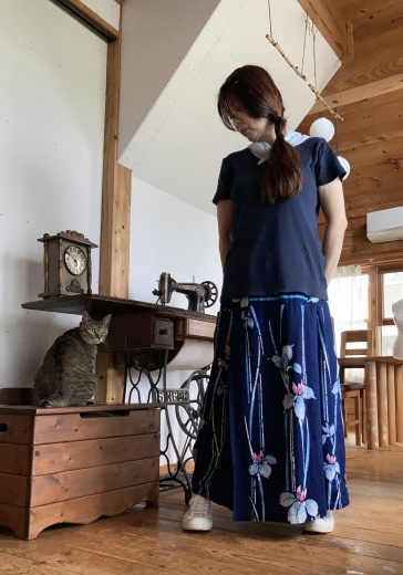 古布浴衣着物リメイクスカーチョキュロットパンツスカート